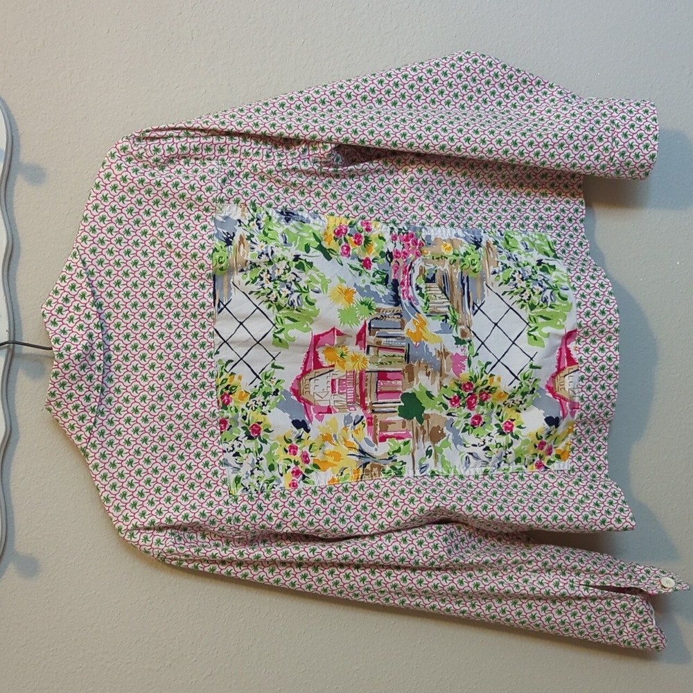 Boutique Cotton Jacket Palm Trees Pink & Green